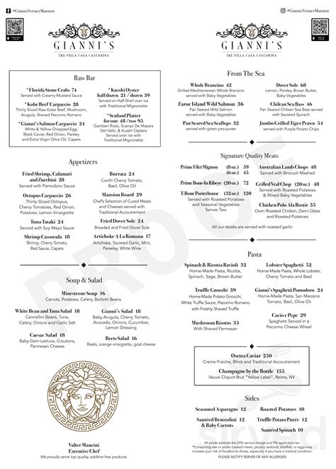 ristorante versace miami menu|gianni versace restaurant menu price.